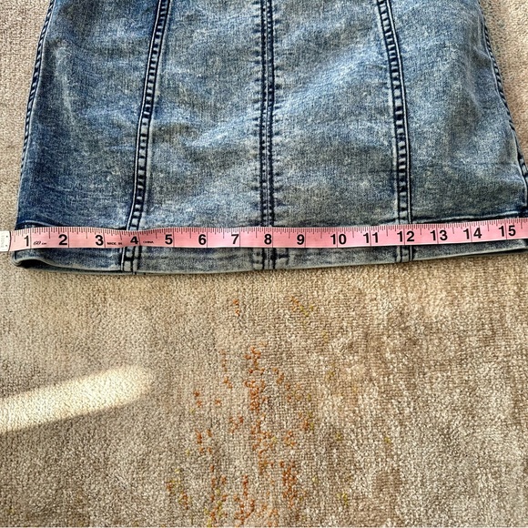 Free People Femme Acid Wash Denim Skirt - Picture 8 of 10